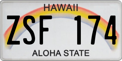 HI license plate ZSF174