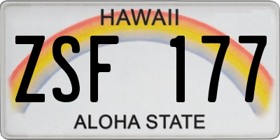 HI license plate ZSF177
