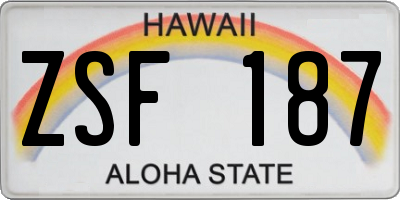 HI license plate ZSF187