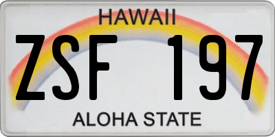 HI license plate ZSF197
