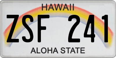 HI license plate ZSF241