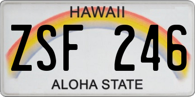 HI license plate ZSF246