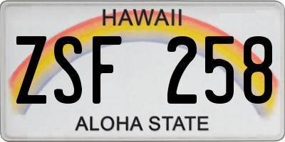 HI license plate ZSF258