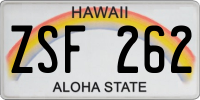 HI license plate ZSF262