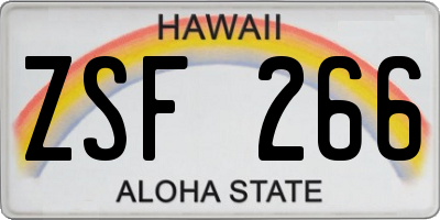 HI license plate ZSF266