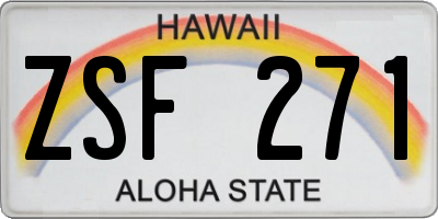 HI license plate ZSF271