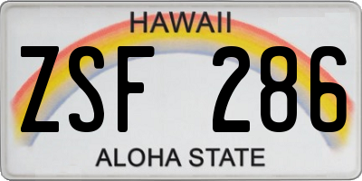 HI license plate ZSF286