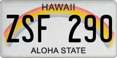 HI license plate ZSF290