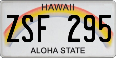 HI license plate ZSF295