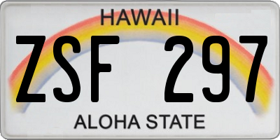 HI license plate ZSF297