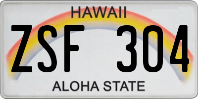HI license plate ZSF304
