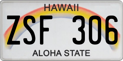 HI license plate ZSF306