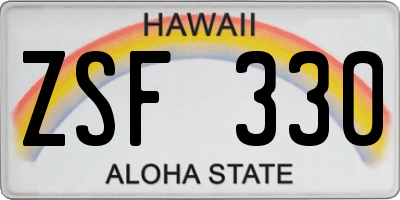 HI license plate ZSF330
