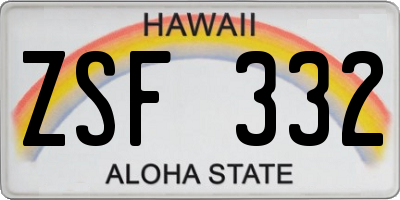 HI license plate ZSF332