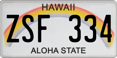 HI license plate ZSF334