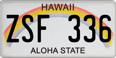 HI license plate ZSF336