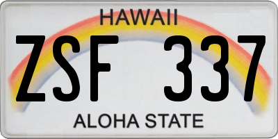 HI license plate ZSF337