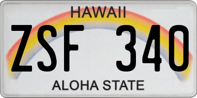 HI license plate ZSF340