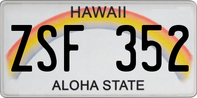 HI license plate ZSF352
