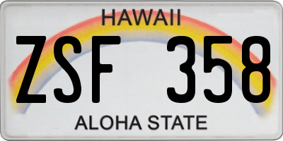 HI license plate ZSF358