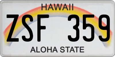 HI license plate ZSF359
