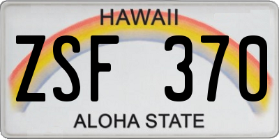 HI license plate ZSF370