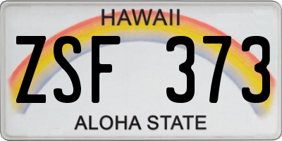HI license plate ZSF373
