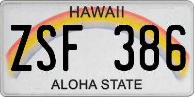 HI license plate ZSF386