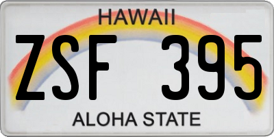 HI license plate ZSF395