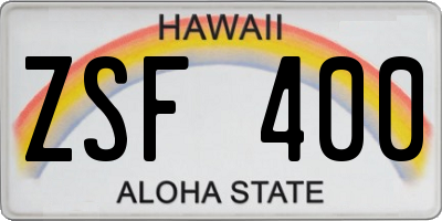 HI license plate ZSF400