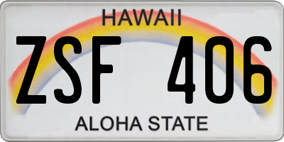 HI license plate ZSF406