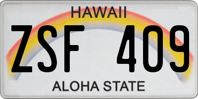 HI license plate ZSF409