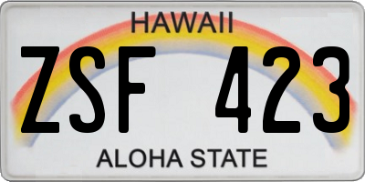 HI license plate ZSF423