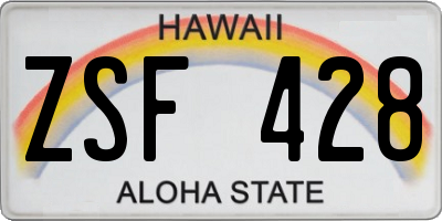 HI license plate ZSF428