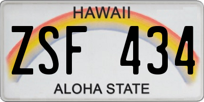 HI license plate ZSF434