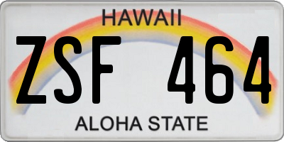 HI license plate ZSF464