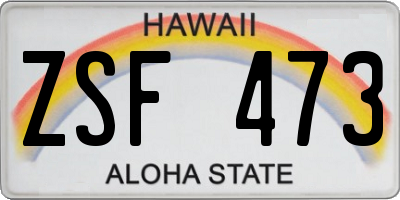 HI license plate ZSF473