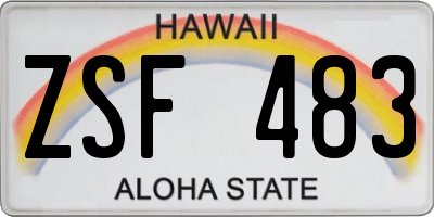 HI license plate ZSF483