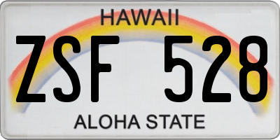 HI license plate ZSF528