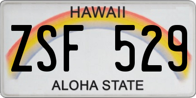 HI license plate ZSF529