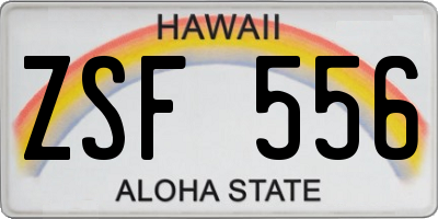 HI license plate ZSF556