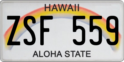 HI license plate ZSF559