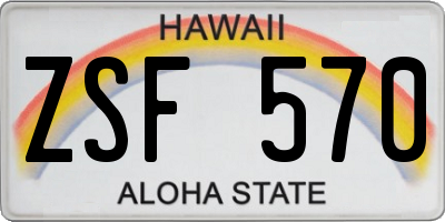 HI license plate ZSF570
