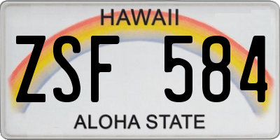 HI license plate ZSF584