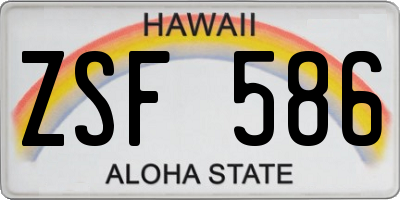 HI license plate ZSF586