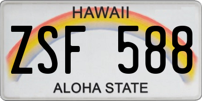 HI license plate ZSF588