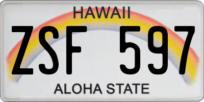 HI license plate ZSF597