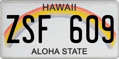 HI license plate ZSF609