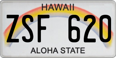 HI license plate ZSF620