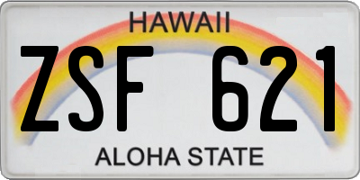 HI license plate ZSF621